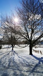 Scenic view of snow covered landscape