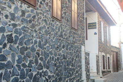 Low angle view of illuminated building