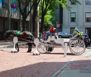 Bicycles parked in front of building