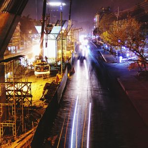 Illuminated street light at night