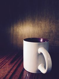 Close-up of mug on table