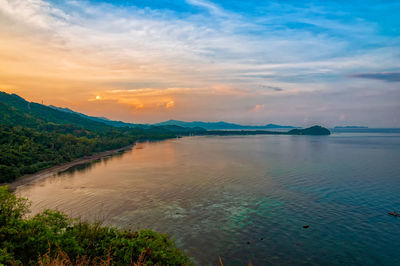 A sunrise view overlooking towards sipalay, philippines. 