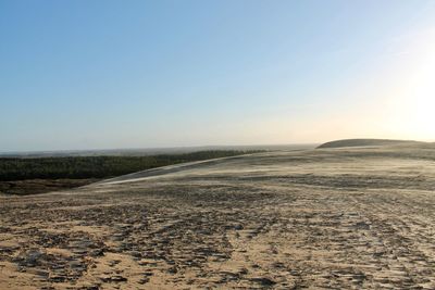 Scenic view of landscape against clear sky