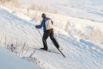 Winter landscape of siberia. view of river.