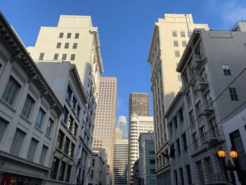 Low angle view of buildings in city