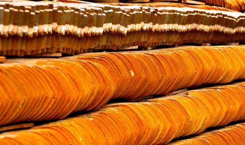 Full frame shot of firewood for sale in market