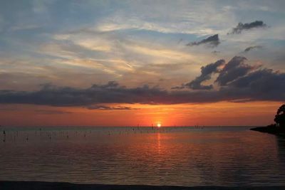 Scenic view of sea at sunset