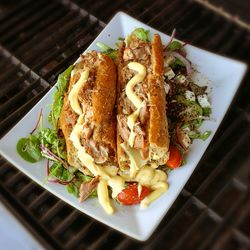 Close-up of served food