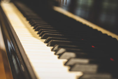 Close-up of piano keys