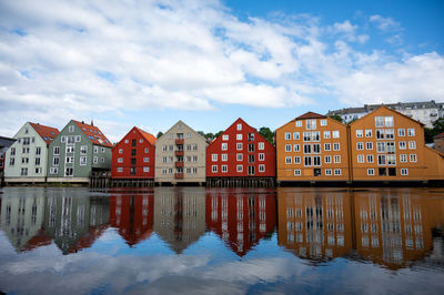 Reflection of buildings in water