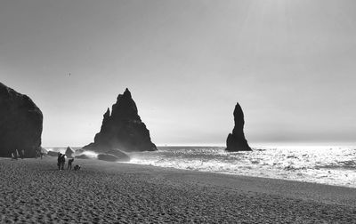 Iconic black sand beach in iceland 