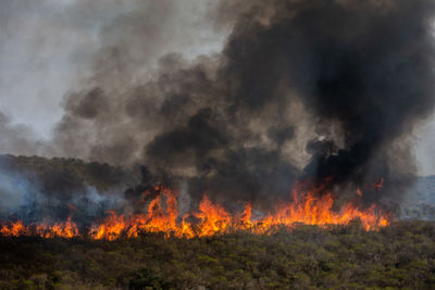 Scenic view of bonfire