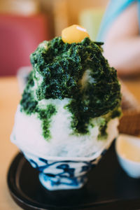 Close-up of ice cream in plate