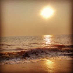 Scenic view of sea at sunset