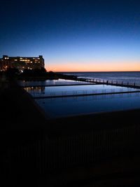 View of calm sea at dusk