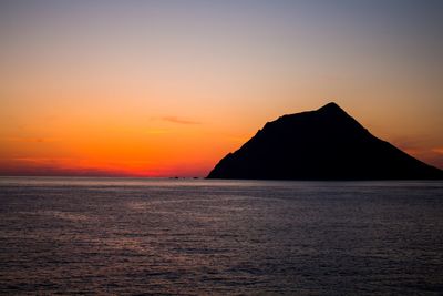 Scenic view of sea at sunset