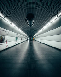 Illuminated subway station