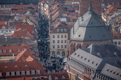 Aerial view of buildings in city of heidelberg