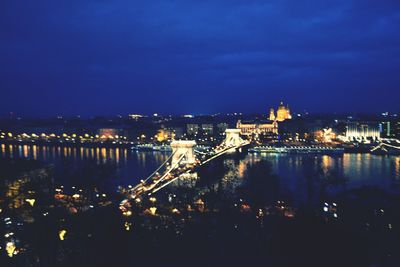 Illuminated city at night