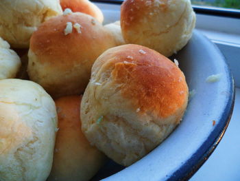 Close-up of bread in plate