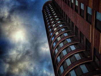 Low angle view of modern building against sky