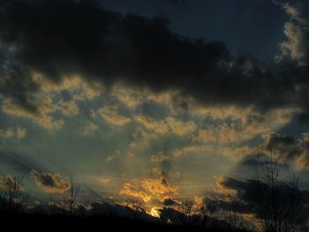 Low angle view of storm clouds in sky