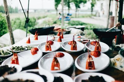 Close-up of food on table in restaurant