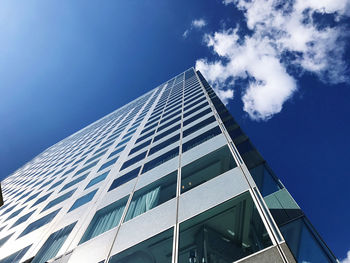 Low angle view of modern building against sky