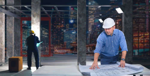 Man working at construction site