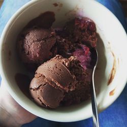 Close-up of ice cream in plate