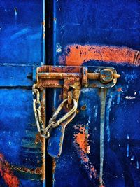 Close-up of rusty metal door