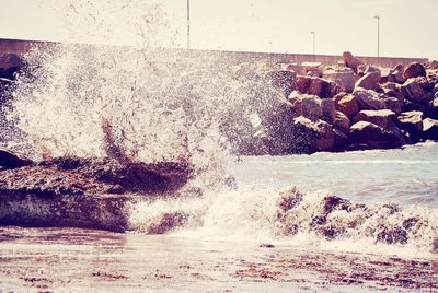 View of waves in sea