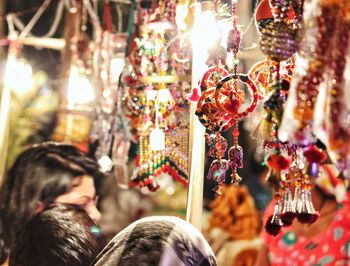 Close-up of illuminated lighting equipment for sale