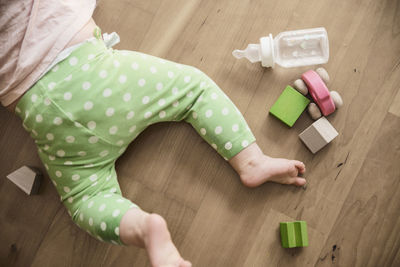 Baby girl crawling