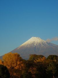 View of mountain against blue sky