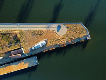 High angle view of boat