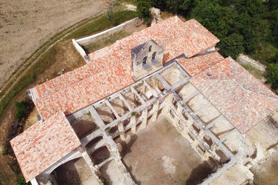 High angle view of old building