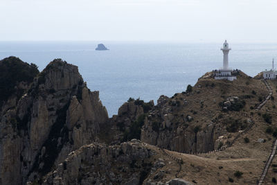 View of lighthouse at seaside