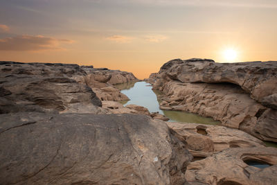 Sam pan bok, grand canyon in thailand, mekhong river at ubon ratchathani, thailand.