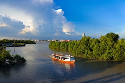 Scenic view of river against sky