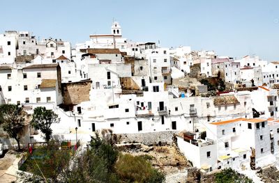 High angle view of townscape against sky