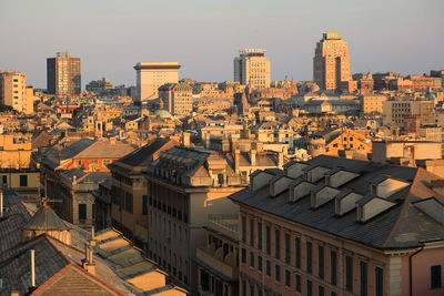 High angle shot of cityscape