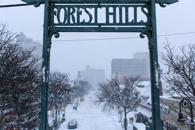 Road passing through city