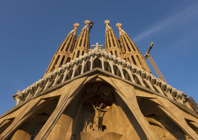 Low angle view of temple building against sky