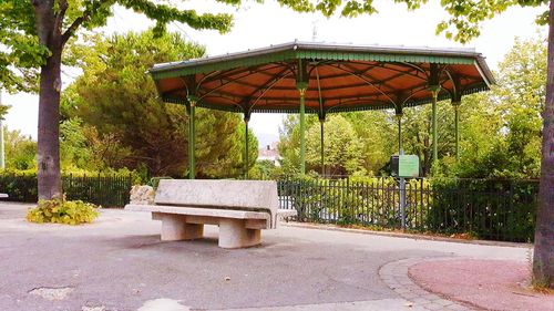 Built structure with trees in background