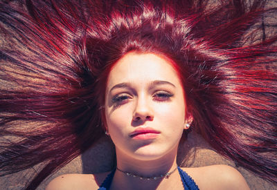 Close-up portrait of young woman