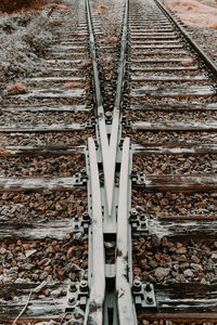 High angle view of railroad tracks