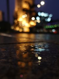 Defocused image of illuminated christmas lights