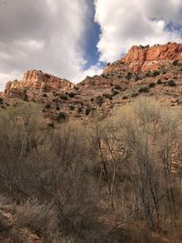 Scenic view of rocky mountains against sky