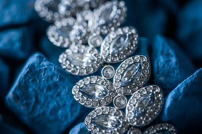 Full frame shot of jewelry on stones